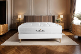 Ensemble Matelas Sommier 140x200 cm - Sommier Blanc (déjà monté) - Windsor