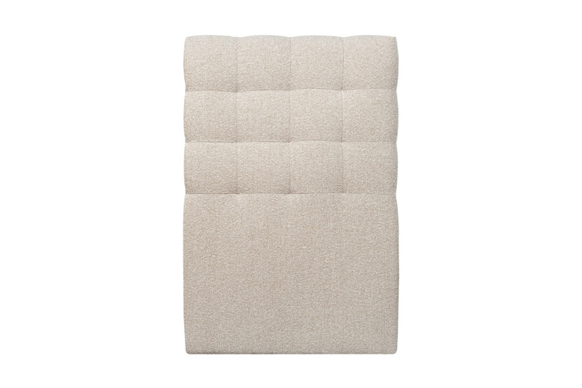 Lit 90x190 cm avec Tête de lit capitonnée - Tissu Bouclette