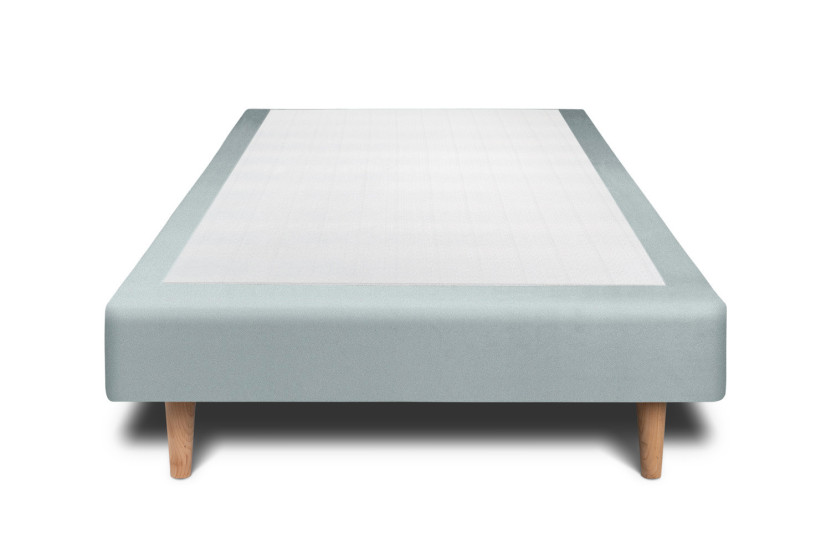 Sommier Tapissier 100x200 cm (déjà monté) - Velours - Gris Bleute