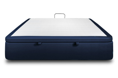 Sommier Coffre 140x190 cm - Velours - Bleu océan