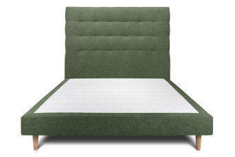 Lit 150x200 cm avec Tête de lit capitonnée - Tissu Toile natté Lit 150x200 cm avec Tête de lit capitonnée - Tissu Toile natté