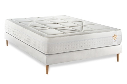 Ensemble Matelas Sommier 160x200 cm - Sommier Blanc (en kit) - Vingt-Huit