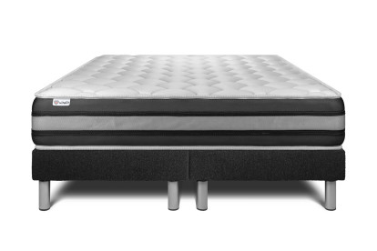 Ensemble Matelas Sommier 160x200 cm - 2 Sommiers Noir - Vitalspring Zen