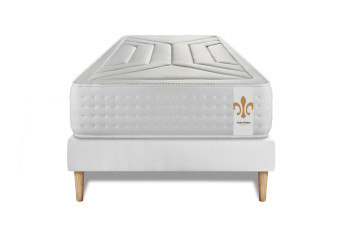 Ensemble Matelas Sommier 90x200 cm - Sommier Blanc (en kit) - Vingt-Quatre