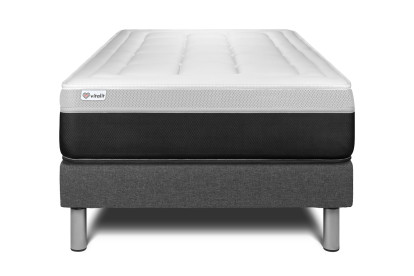 Ensemble Matelas Sommier 90x190 cm - Sommier Gris (en kit) - Vital Form