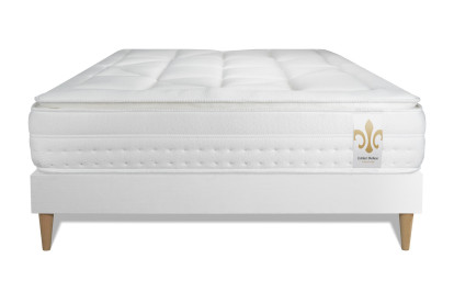 Ensemble Matelas Sommier 160x200 cm - Sommier Blanc (en kit) - Vingt-Huit PLUS