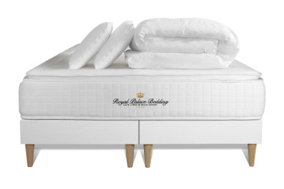 Pack lit complet 200x200 cm - Matelas + 2 Sommiers Blancs + 2 oreillers + Couette - George V