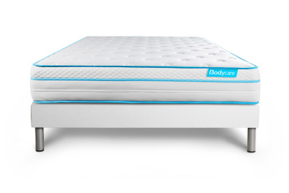 Ensemble Matelas Sommier 160x200 cm - Sommier Blanc (en kit) - BodyMax