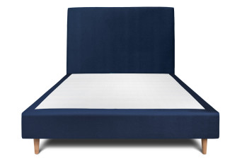 Lit 140x190 cm avec Tête de lit tapissée - Tissu Velours