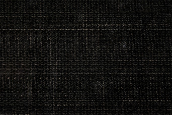 Lit 140x190 cm avec Tête de lit capitonnée - Tissu Toile natté Noir