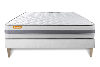 Ensemble Matelas Sommier 140x190 cm - Sommier Blanc (en kit) - Memo Spring