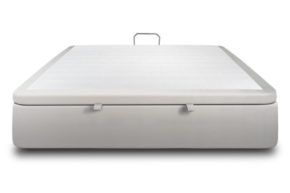Sommier Coffre 140x190 cm - Velours - Gris clair