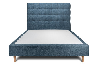 Lit 140x200 cm avec Tête de lit capitonnée - Tissu Bouclette