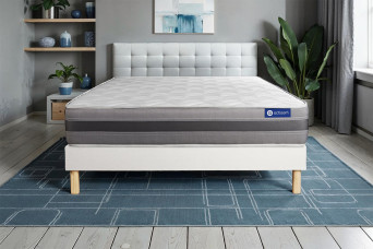 Ensemble Matelas Sommier 200x200 cm - Sommier Blanc (en kit) - Actiflex Relax