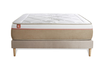 Ensemble Matelas Sommier 180x200 cm - Sommier Beige (en kit) - Le Soyeux