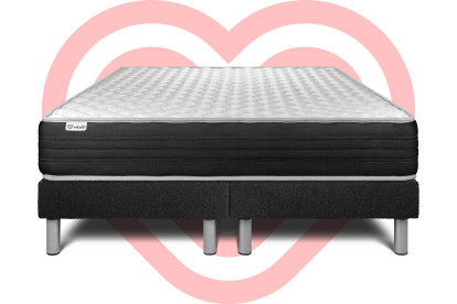 Ensemble Matelas Sommier 200x200 cm - 2 Sommiers Noir - Vitalmemo One