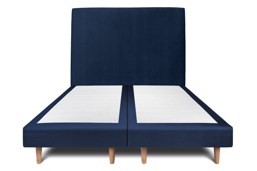 Lit 2x80x200 cm avec Tête de lit tapissée - Tissu Velours
