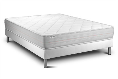 Ensemble Matelas Sommier 180x200 cm - Sommier Blanc (en kit) - Vitalmemo