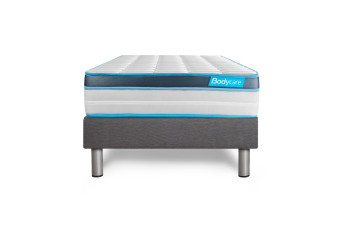 Ensemble Matelas Sommier 90x200 cm - Sommier Gris (en kit) - BodyFit
