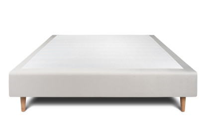Sommier Tapissier 160x200 cm - H35 cm - Velours - Gris clair