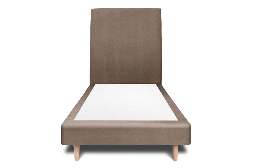 Lit 90x190 cm avec Tête de lit tapissée - Tissu Velours